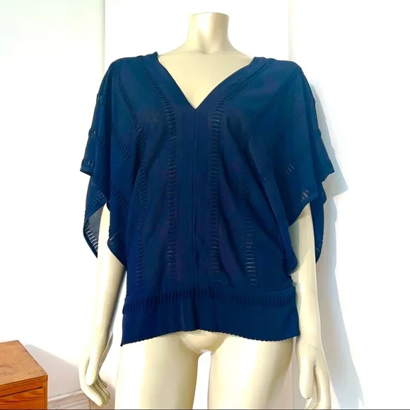 Vintage ROMAN KEFLAY Navy Blue Top - Picture 6 of 11